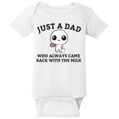 Just A Dad Who Always Came Back With The Milk FatherS Day Baby Bodysuit