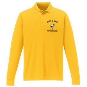 Just A Dad Who Always Came Back With The Milk FatherS Day Performance Long Sleeve Polo