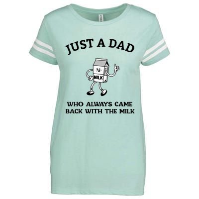 Just A Dad Who Always Came Back With The Milk FatherS Day Enza Ladies Jersey Football T-Shirt