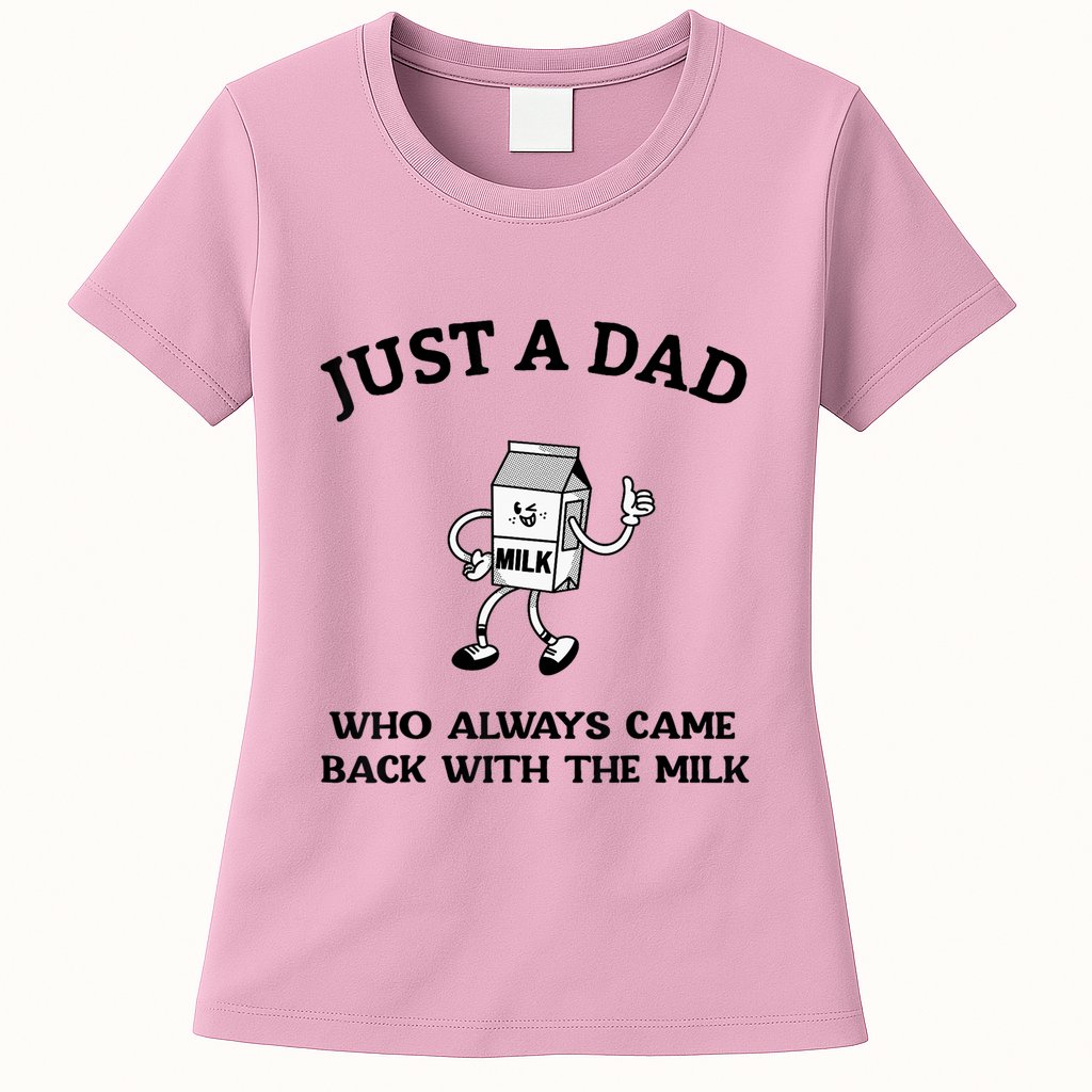 Just A Dad Who Always Came Back With The Milk FatherS Day Womens T-Shirt