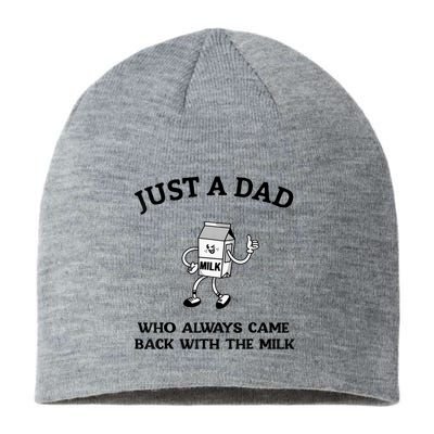 Just A Dad Who Always Came Back With The Milk FatherS Day Sustainable Beanie
