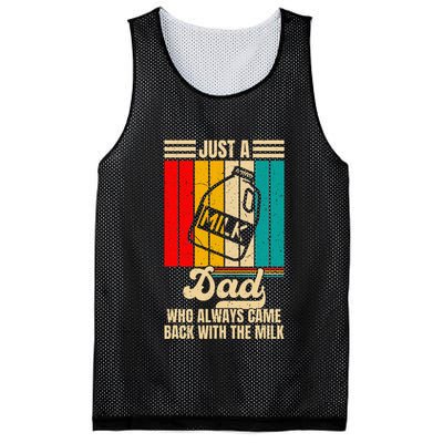 Just A Dad Who Always Came Back With The Milk Mesh Reversible Basketball Jersey Tank