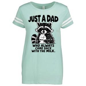 Just A Dad Who Always Came Back With The Milk Funny Dad Joke Enza Ladies Jersey Football T-Shirt