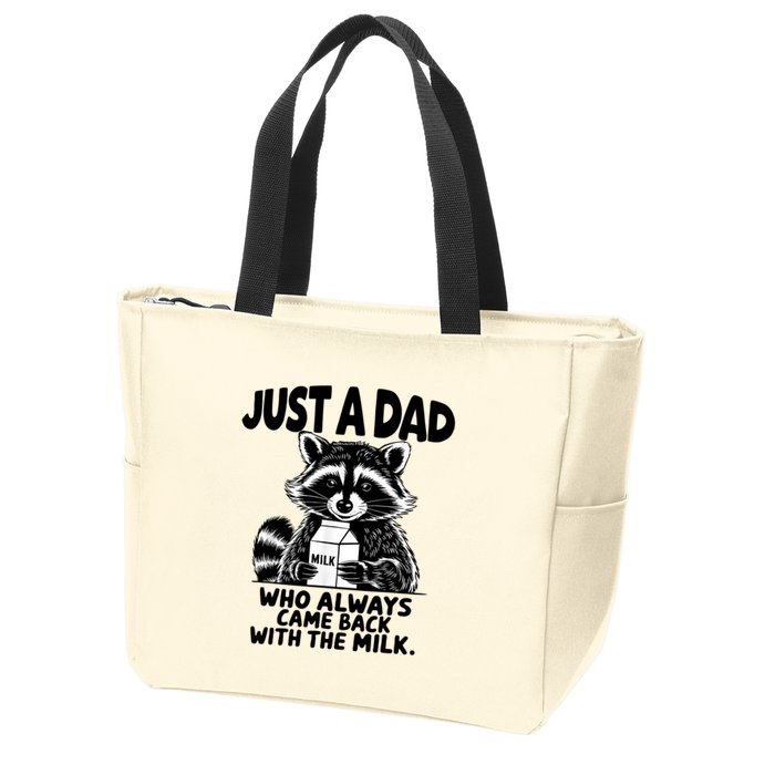 Just A Dad Who Always Came Back With The Milk Funny Dad Joke Zip Tote Bag