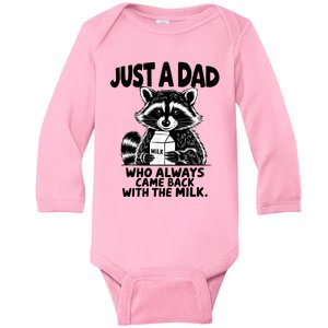 Just A Dad Who Always Came Back With The Milk Funny Dad Joke Baby Long Sleeve Bodysuit