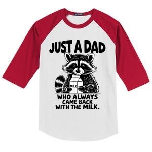 Just A Dad Who Always Came Back With The Milk Funny Dad Joke Kids Colorblock Raglan Jersey