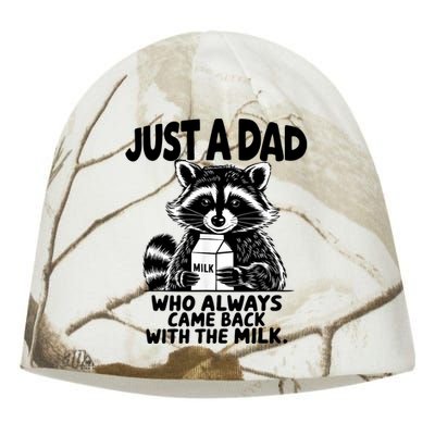 Just A Dad Who Always Came Back With The Milk Funny Dad Joke Kati - Camo Knit Beanie