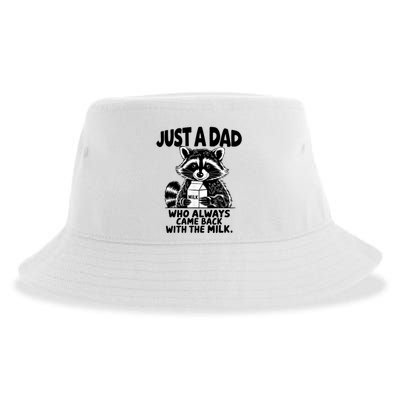 Just A Dad Who Always Came Back With The Milk Funny Dad Joke Sustainable Bucket Hat