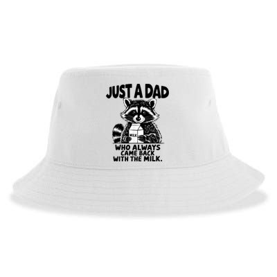 Just A Dad Who Always Came Back With The Milk Funny Dad Joke Sustainable Bucket Hat