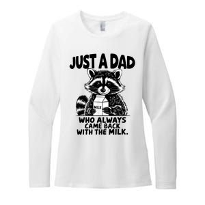 Just A Dad Who Always Came Back With The Milk Funny Dad Joke Womens CVC Long Sleeve Shirt