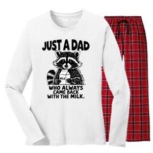 Just A Dad Who Always Came Back With The Milk Funny Dad Joke Women's Long Sleeve Flannel Pajama Set 