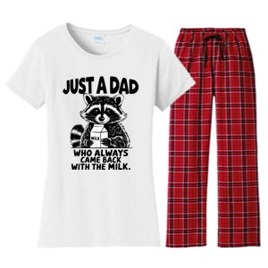 Just A Dad Who Always Came Back With The Milk Funny Dad Joke Women's Flannel Pajama Set