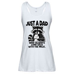 Just A Dad Who Always Came Back With The Milk Funny Dad Joke Ladies Essential Flowy Tank