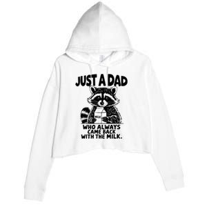 Just A Dad Who Always Came Back With The Milk Funny Dad Joke Crop Fleece Hoodie