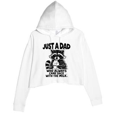 Just A Dad Who Always Came Back With The Milk Funny Dad Joke Crop Fleece Hoodie