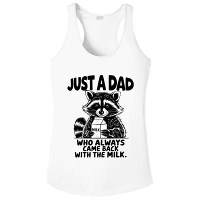 Just A Dad Who Always Came Back With The Milk Funny Dad Joke Ladies PosiCharge Competitor Racerback Tank
