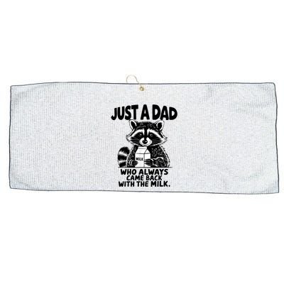 Just A Dad Who Always Came Back With The Milk Funny Dad Joke Large Microfiber Waffle Golf Towel