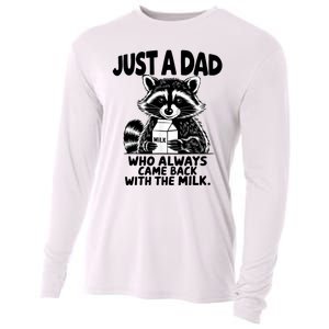 Just A Dad Who Always Came Back With The Milk Funny Dad Joke Cooling Performance Long Sleeve Crew