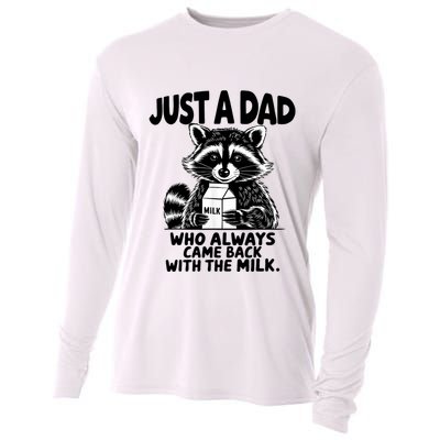 Just A Dad Who Always Came Back With The Milk Funny Dad Joke Cooling Performance Long Sleeve Crew