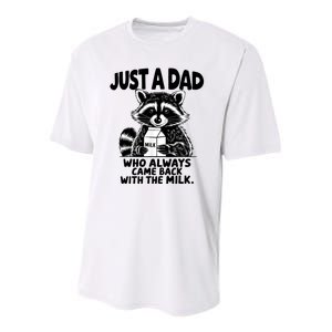 Just A Dad Who Always Came Back With The Milk Funny Dad Joke Youth Performance Sprint T-Shirt