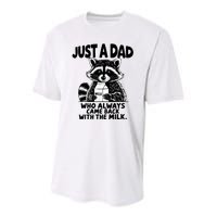 Just A Dad Who Always Came Back With The Milk Funny Dad Joke Youth Performance Sprint T-Shirt