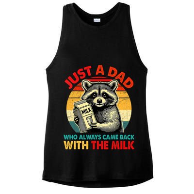 Just A Dad Who Always Came Back With The Milk Fathers Day  Ladies PosiCharge Tri-Blend Wicking Tank