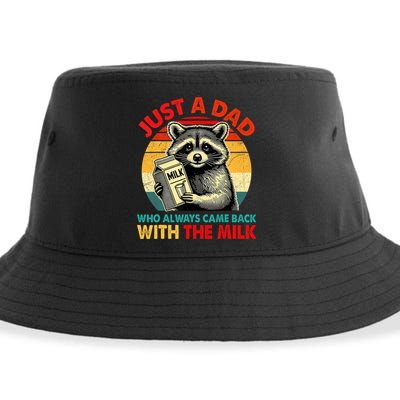 Just A Dad Who Always Came Back With The Milk Fathers Day  Sustainable Bucket Hat