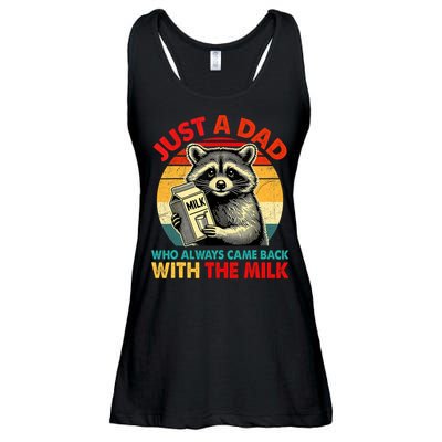 Just A Dad Who Always Came Back With The Milk Fathers Day  Ladies Essential Flowy Tank
