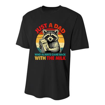 Just A Dad Who Always Came Back With The Milk Fathers Day  Youth Performance Sprint T-Shirt