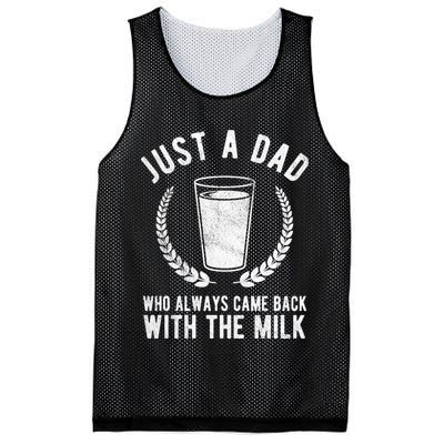 Just A Dad Who Always Came Back With The Milk Mesh Reversible Basketball Jersey Tank