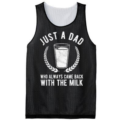 Just A Dad Who Always Came Back With The Milk Mesh Reversible Basketball Jersey Tank