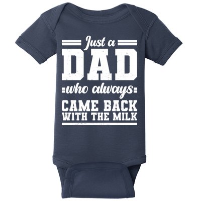Just A Dad Who Always Came Back With The Milk Baby Bodysuit
