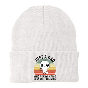 Just A Dad Who Always Came Back With The Milk Fathers Day Knit Cap Winter Beanie