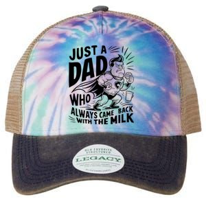 Just A Dad Who Always Came Back With The Milk Fathers Day Legacy Tie Dye Trucker Hat