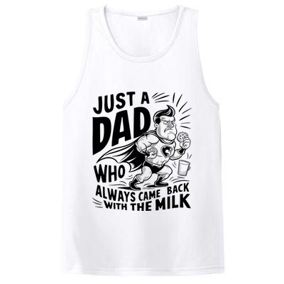 Just A Dad Who Always Came Back With The Milk Fathers Day PosiCharge Competitor Tank