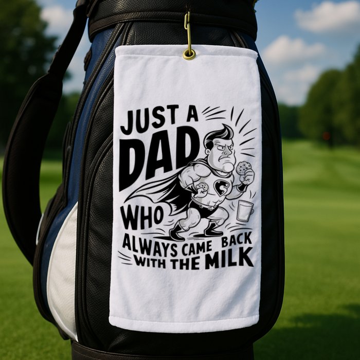 Just A Dad Who Always Came Back With The Milk Fathers Day Golf Towel