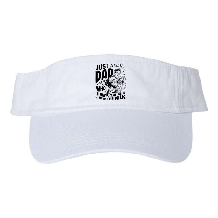 Just A Dad Who Always Came Back With The Milk Fathers Day Valucap Bio-Washed Visor