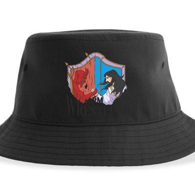 Jesus And Devil Arm Wrestling Sustainable Bucket Hat