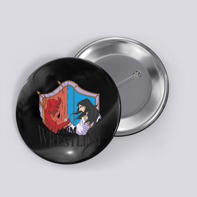 Jesus And Devil Arm Wrestling Button