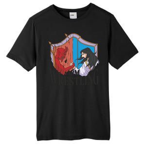 Jesus And Devil Arm Wrestling Tall Fusion ChromaSoft Performance T-Shirt