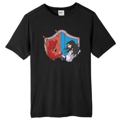 Jesus And Devil Arm Wrestling Tall Fusion ChromaSoft Performance T-Shirt