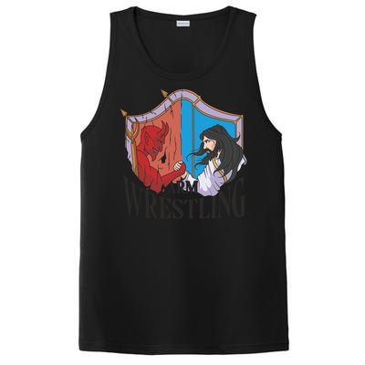 Jesus And Devil Arm Wrestling PosiCharge Competitor Tank