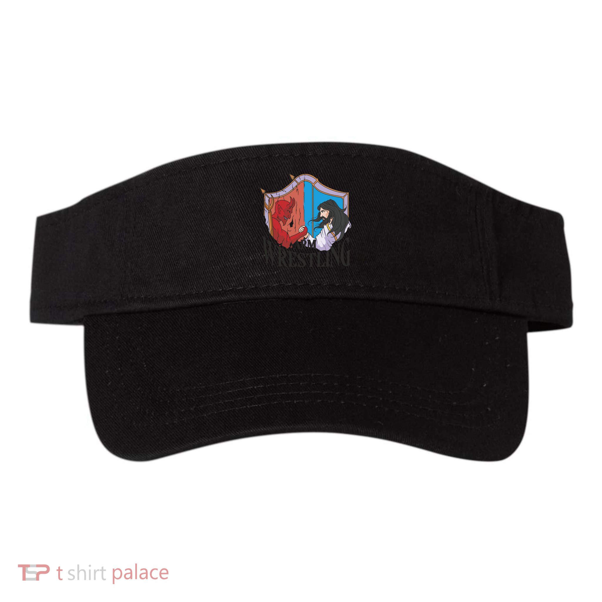 Jesus And Devil Arm Wrestling Visor