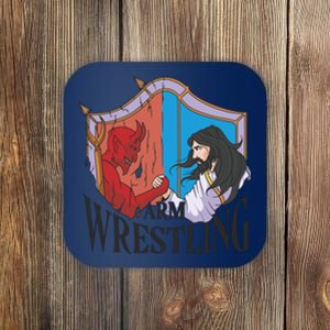 Jesus And Devil Arm Wrestling Coaster