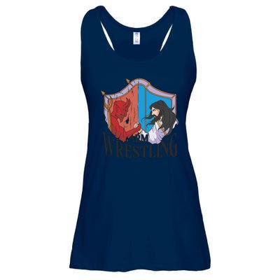 Jesus And Devil Arm Wrestling Ladies Essential Flowy Tank