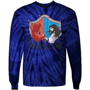 Jesus And Devil Arm Wrestling Tie-Dye Long Sleeve Shirt