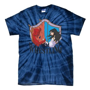 Jesus And Devil Arm Wrestling Tie-Dye T-Shirt