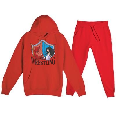 Jesus And Devil Arm Wrestling Premium Hooded Sweatsuit Set