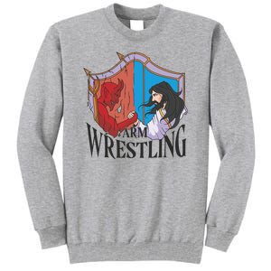 Jesus And Devil Arm Wrestling Tall Sweatshirt