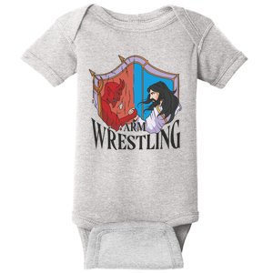 Jesus And Devil Arm Wrestling Baby Bodysuit